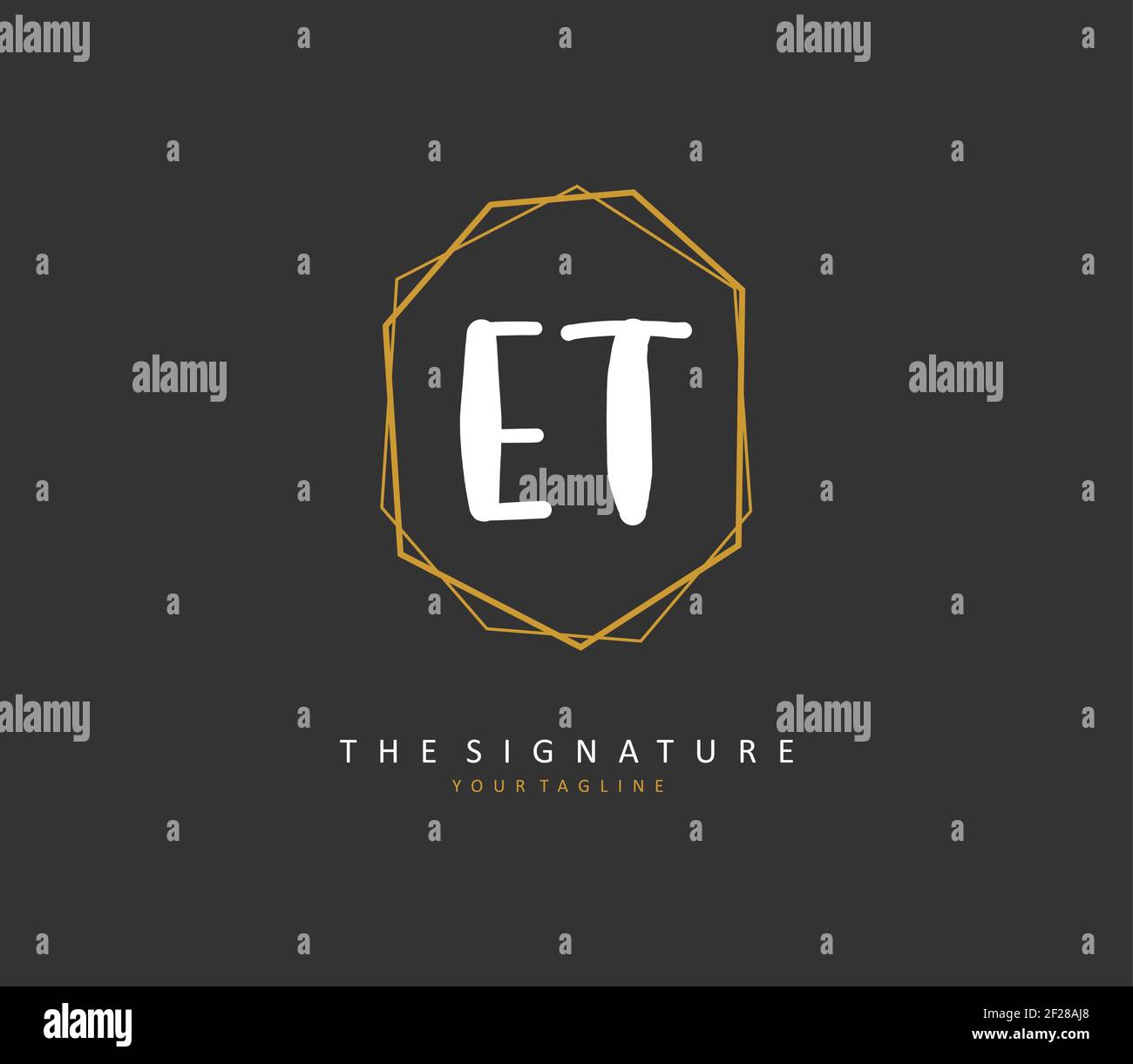 E T ET Anfangsbuchstabenhandschrift und Signaturlogo. Ein Konzept handschriftlich Initiallogo mit Template-Element. Stock Vektor