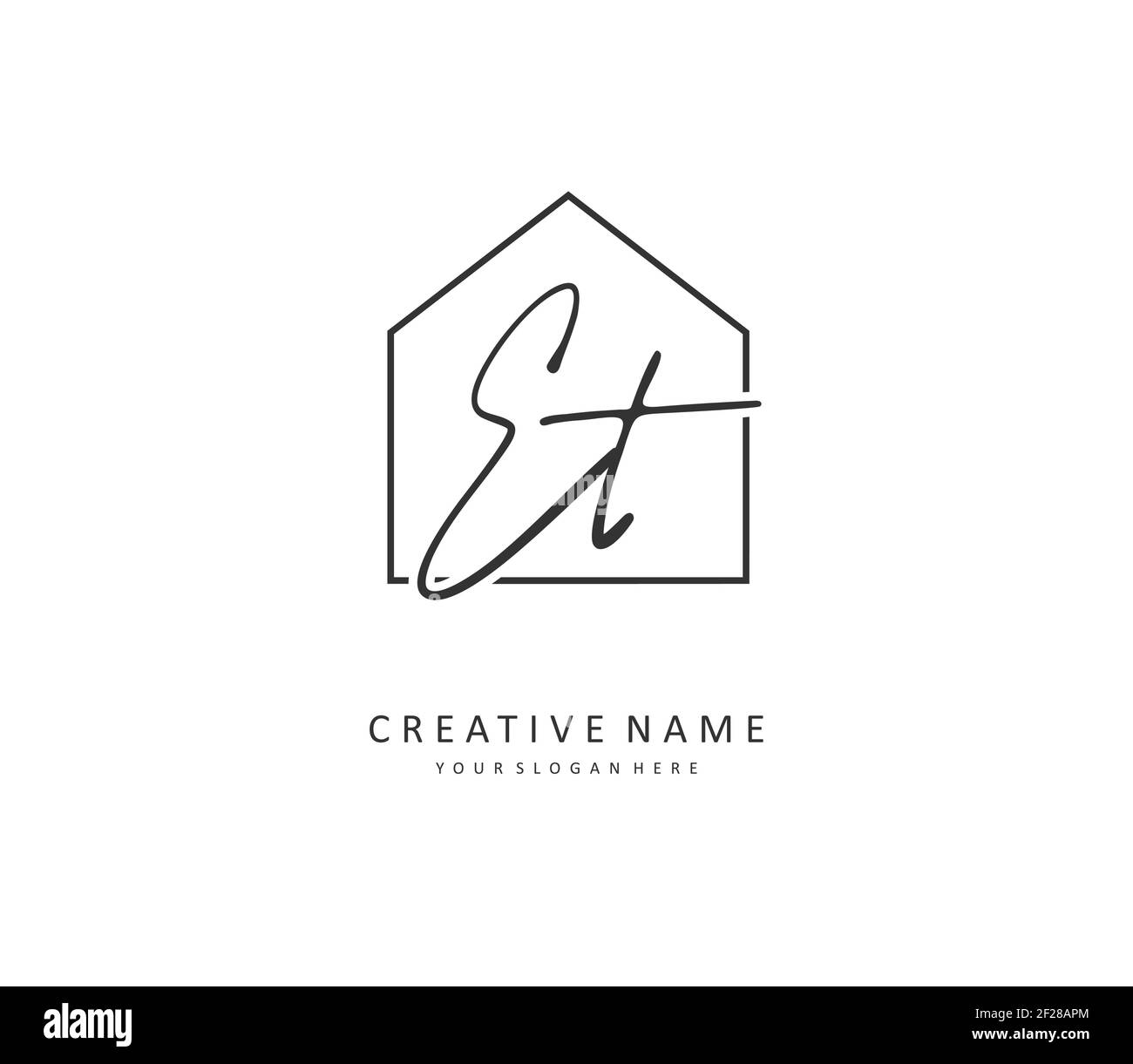 E T ET Anfangsbuchstabenhandschrift und Signaturlogo. Ein Konzept handschriftlich Initiallogo mit Template-Element. Stock Vektor