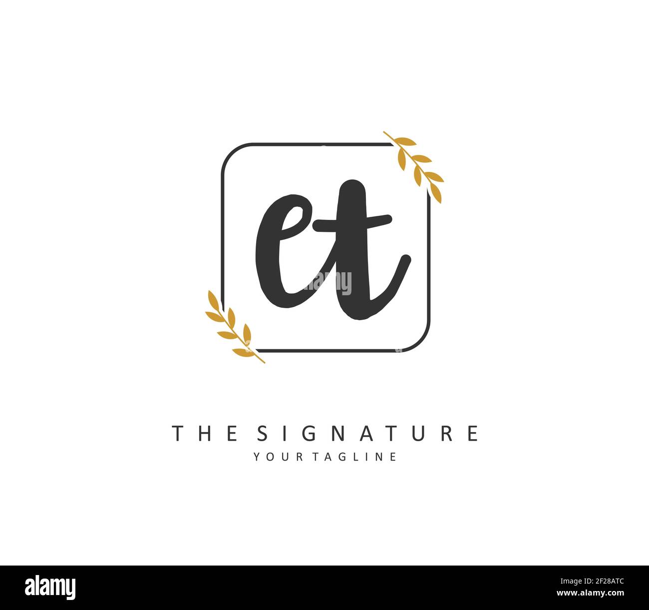 E T ET Anfangsbuchstabenhandschrift und Signaturlogo. Ein Konzept handschriftlich Initiallogo mit Template-Element. Stock Vektor