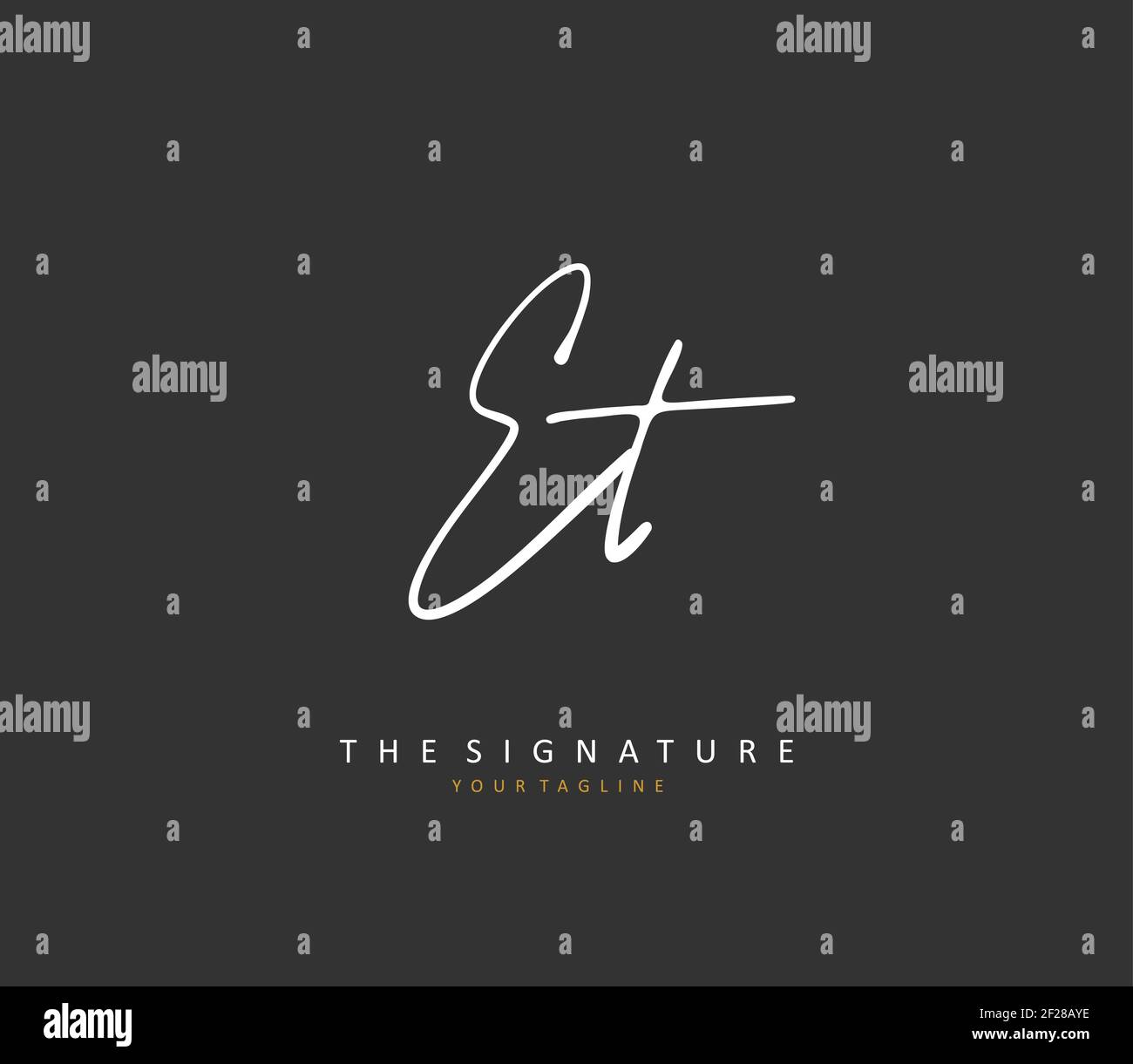 E T ET Anfangsbuchstabenhandschrift und Signaturlogo. Ein Konzept handschriftlich Initiallogo mit Template-Element. Stock Vektor