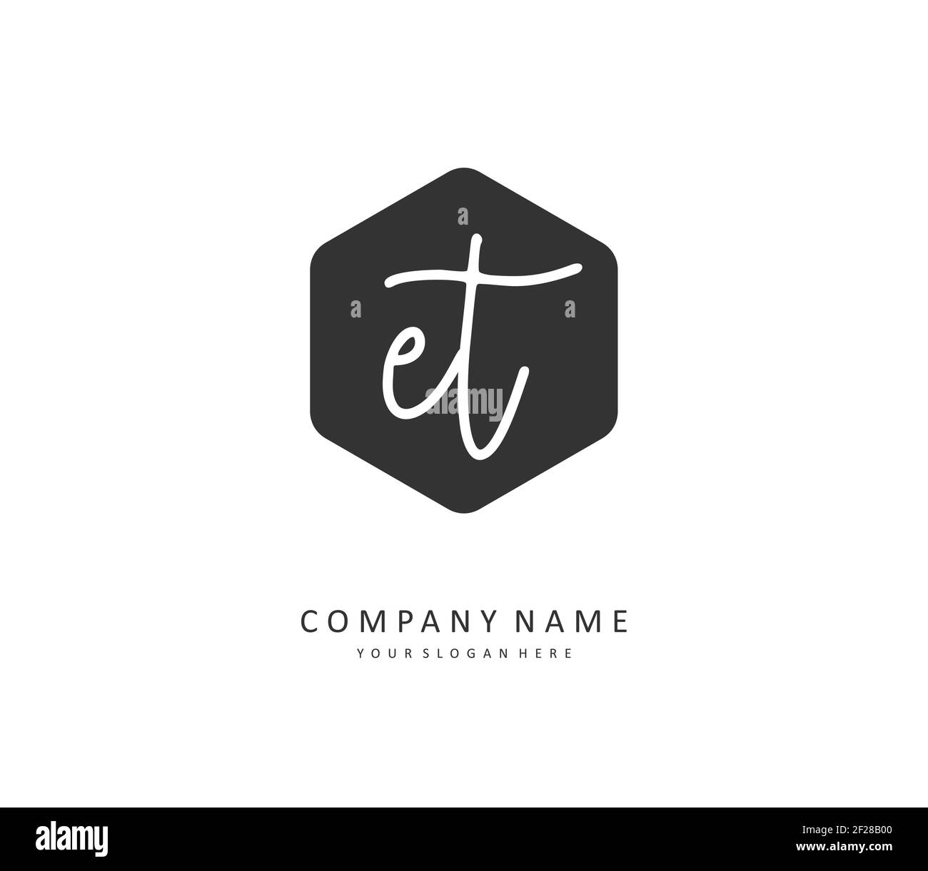 E T ET Anfangsbuchstabenhandschrift und Signaturlogo. Ein Konzept handschriftlich Initiallogo mit Template-Element. Stock Vektor