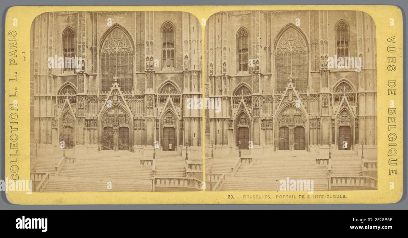 Brüssel. Sainte-Gudule Portal .. Stockfoto