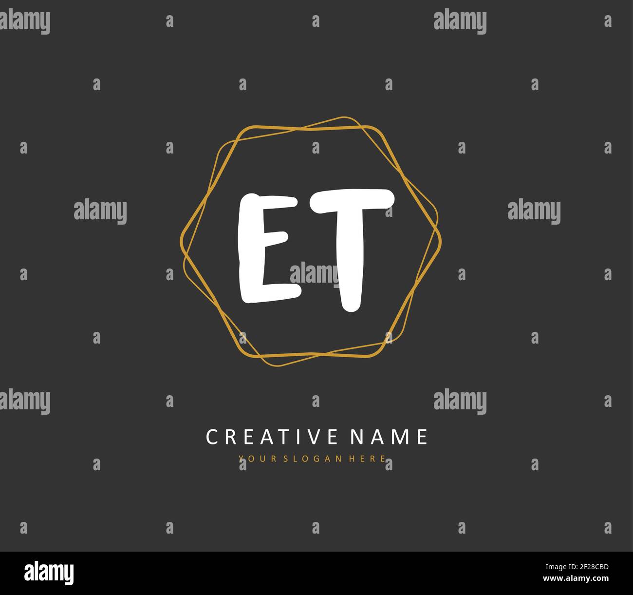 E T ET Anfangsbuchstabenhandschrift und Signaturlogo. Ein Konzept handschriftlich Initiallogo mit Template-Element. Stock Vektor