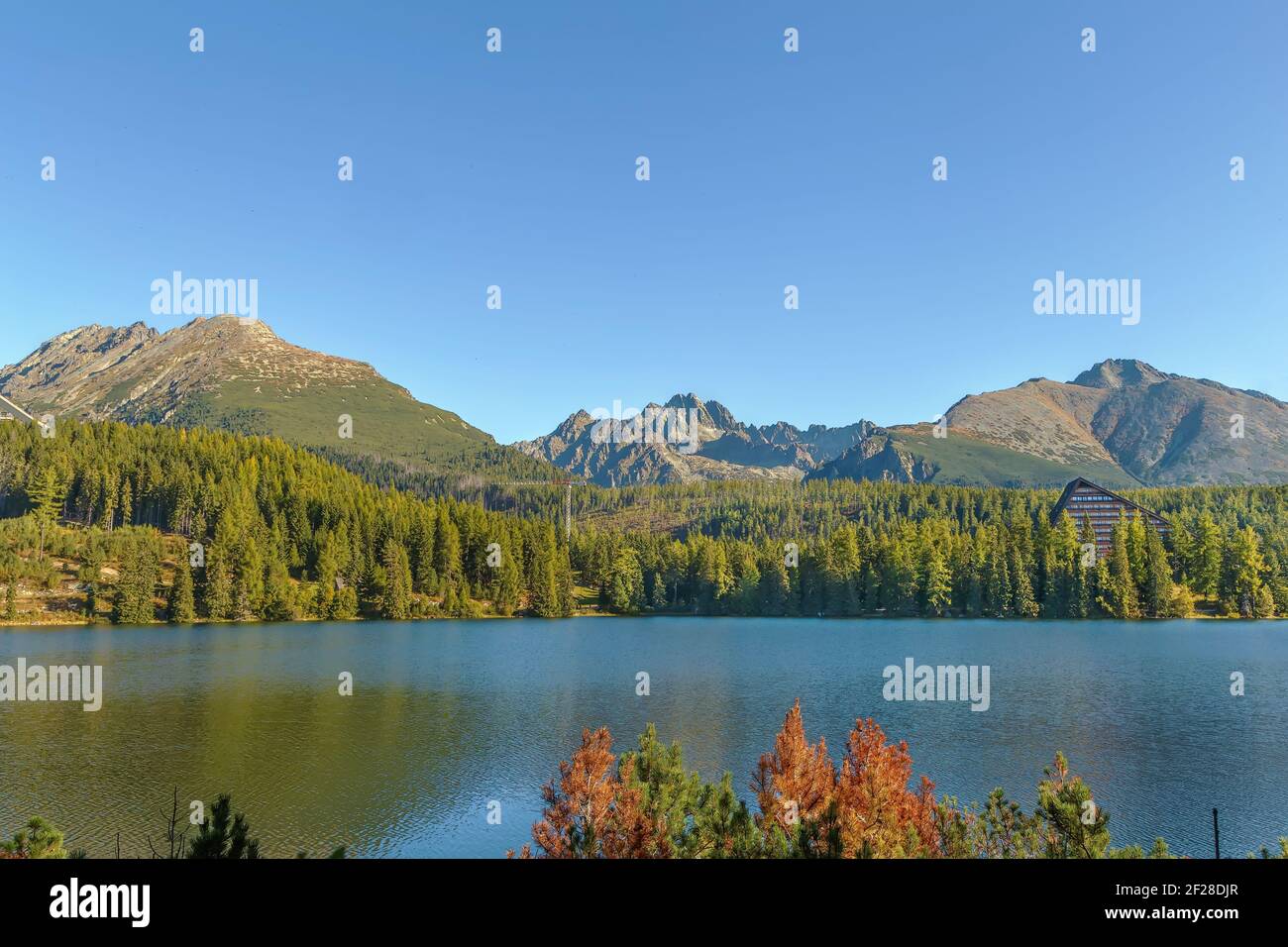 Strbske Pleso (See), Slowakei Stockfoto