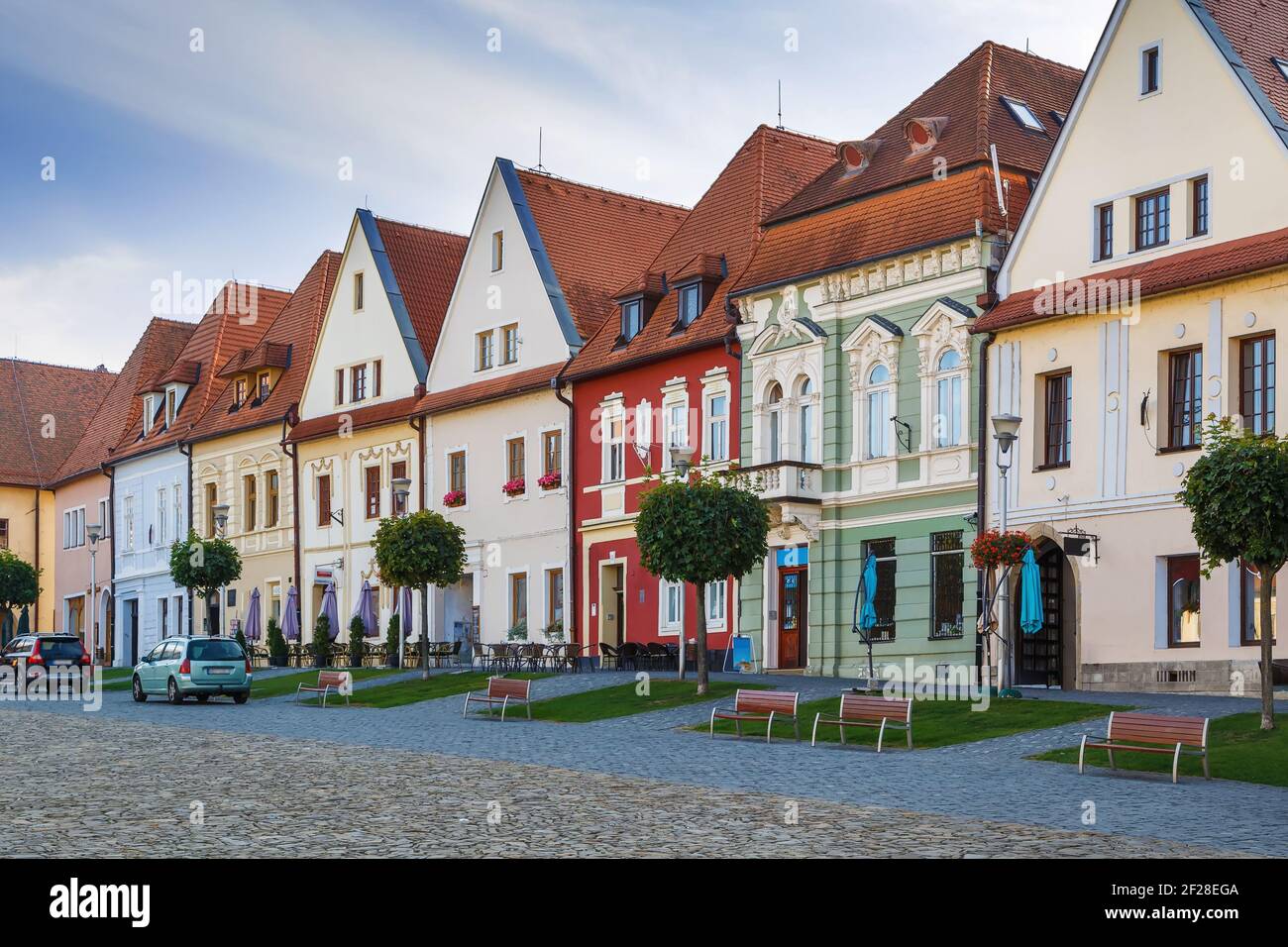 Historische Häuser, Bordejov, Slowakei Stockfoto