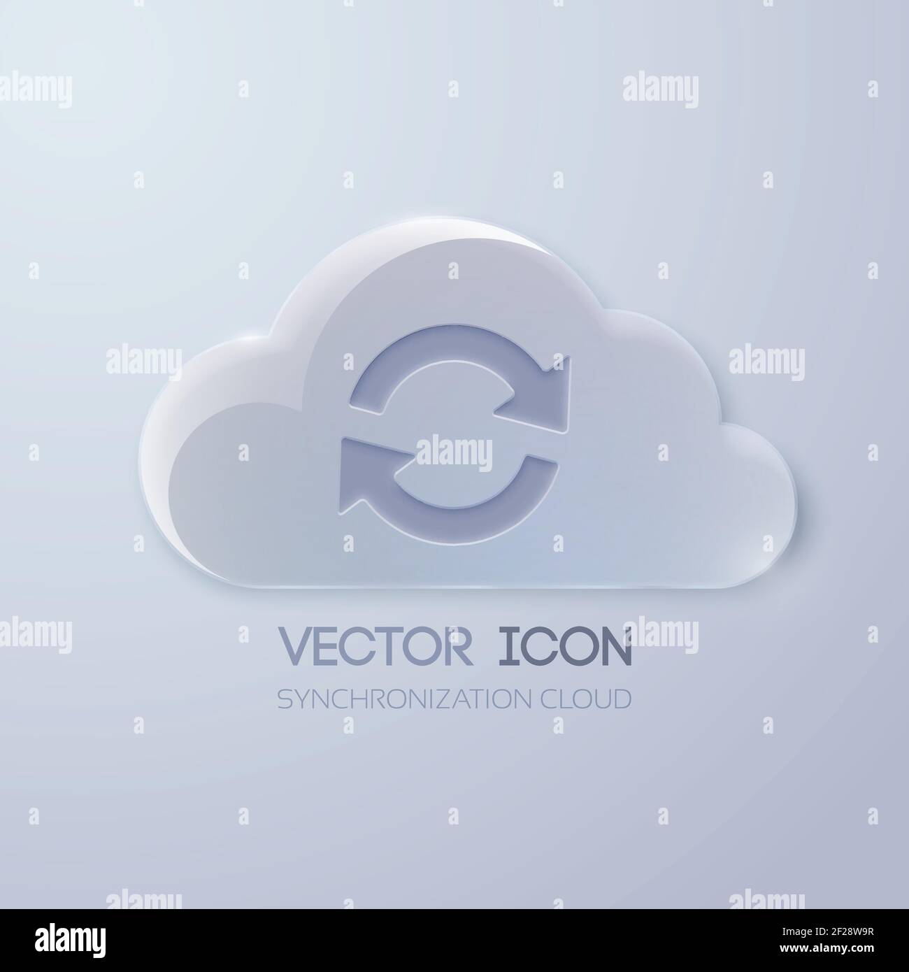 Leere Web-Icon-Vorlage mit Glaswolke und Pfeilrotation zeichen auf hellen Hintergrund isoliert Vektor-Illustration Stock Vektor