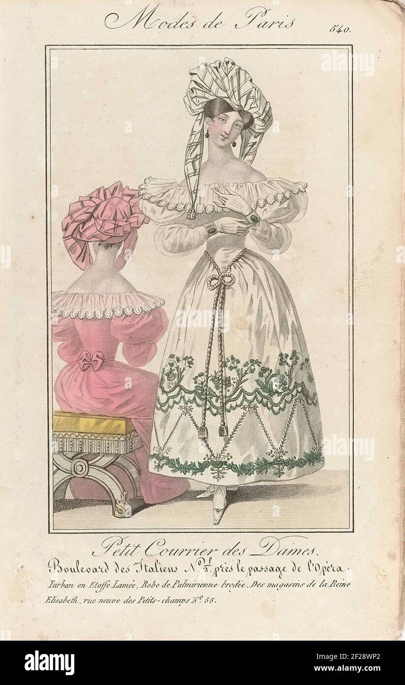 Kleine Damenpost, 1828 (540) .Print aus dem Fashion Magazine Small Ladies Courier (1821-1868). Stockfoto