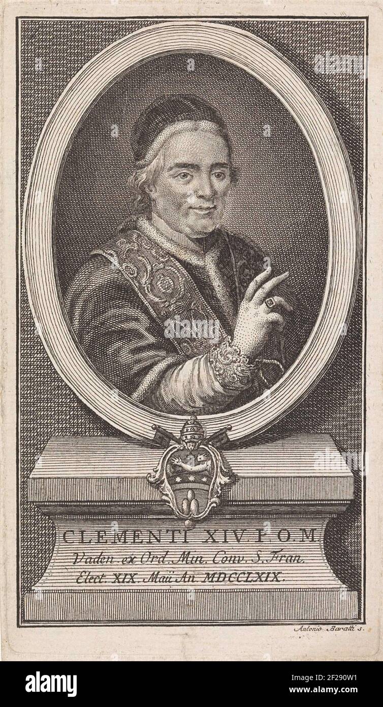 Porträt von Papst Clemens XIV .. Stockfoto