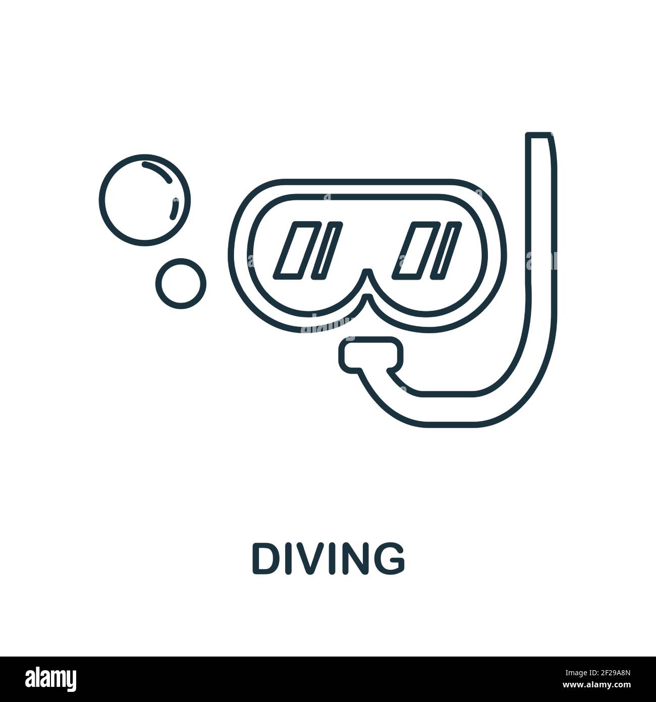 Symbol Tauchen. Einfache Illustration aus der Urlaubskollektion. Creative Diving Icon für Web-Design, Vorlagen, Infografiken und vieles mehr Stock Vektor