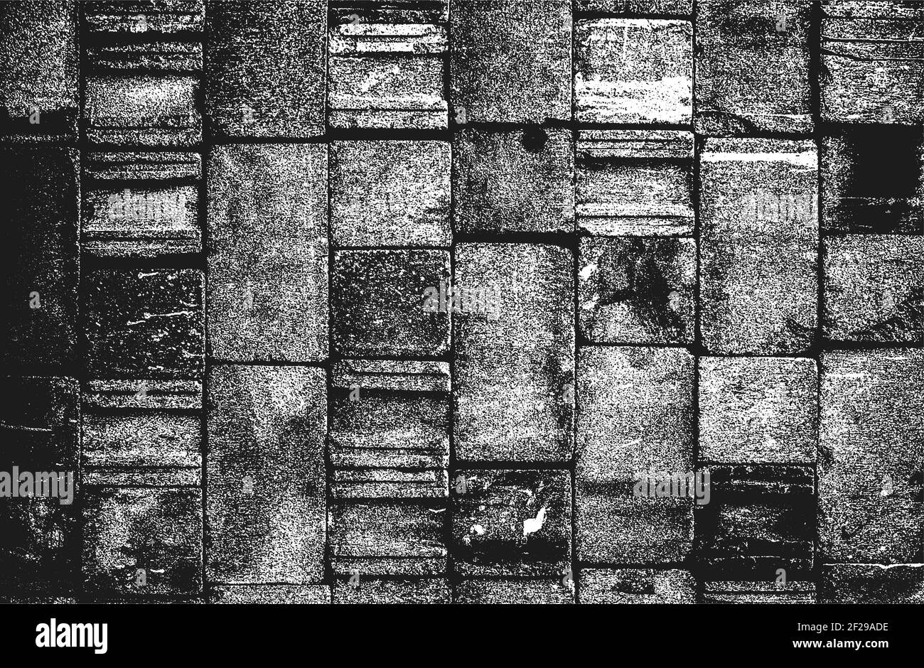 Verzweifelte Overlay-Textur von Bodenfliesen. Grunge Hintergrund. Abstrakte Halbton-Vektor-Illustration. Stock Vektor