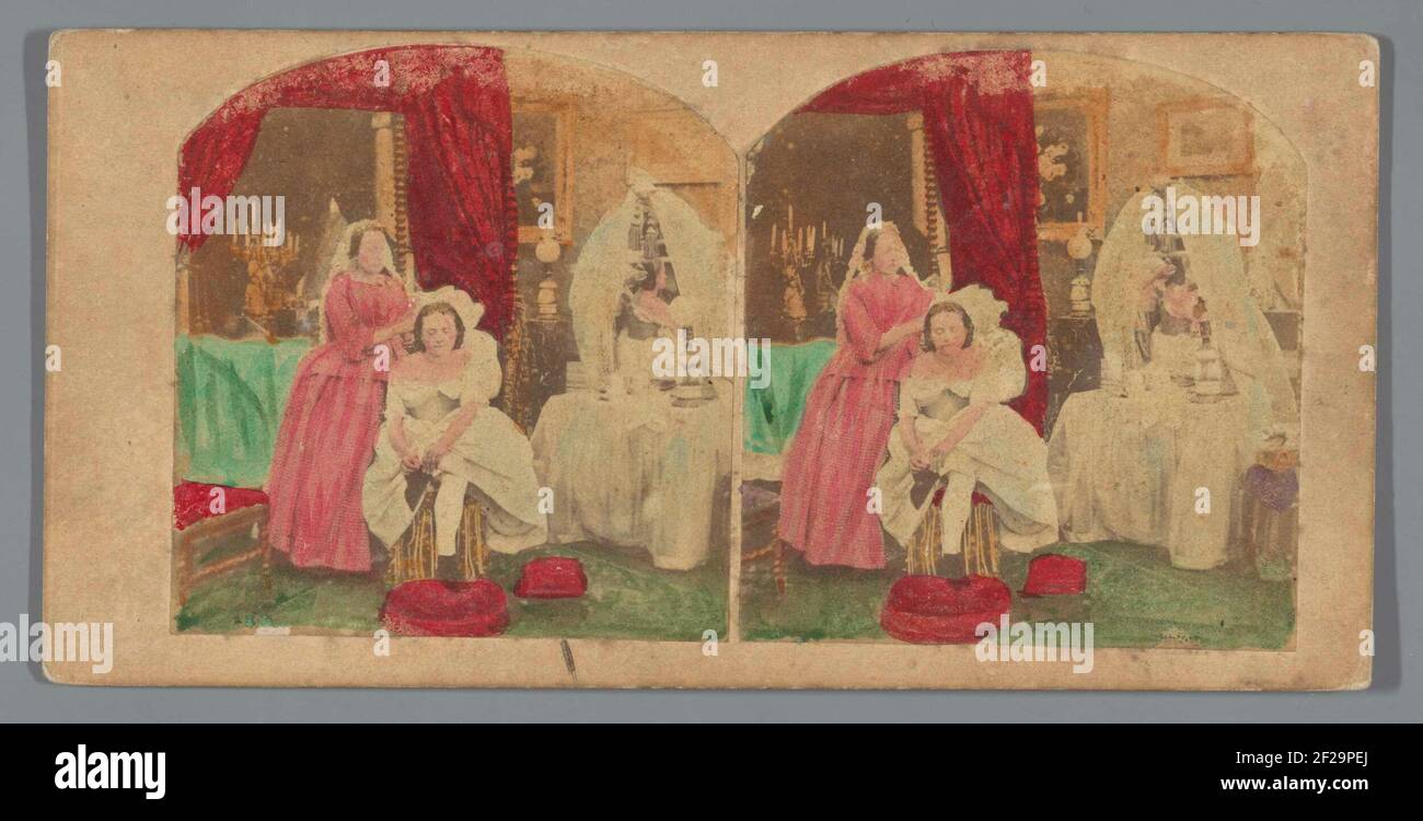 Szene in Boudoir: Zwei Frauen machen eine Toilette Stockfotografie - Alamy