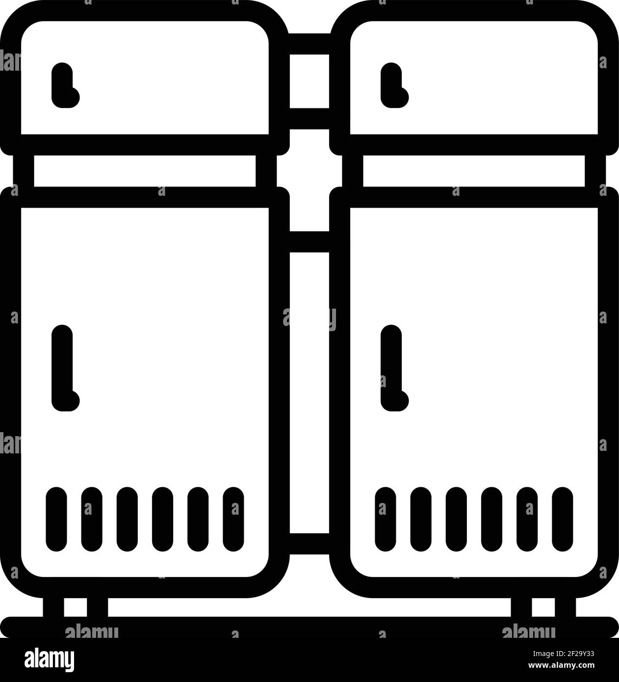 Symbol für Fitnessgeräte. Kontur Fitness-Geräte Vektor-Symbol für Web-Design isoliert auf weißem Hintergrund Stock Vektor