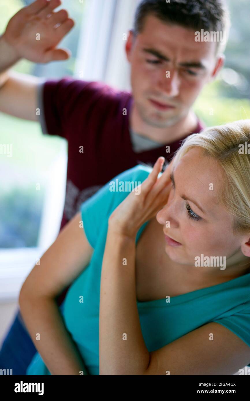 Paar häuslicher Gewalt Stockfoto