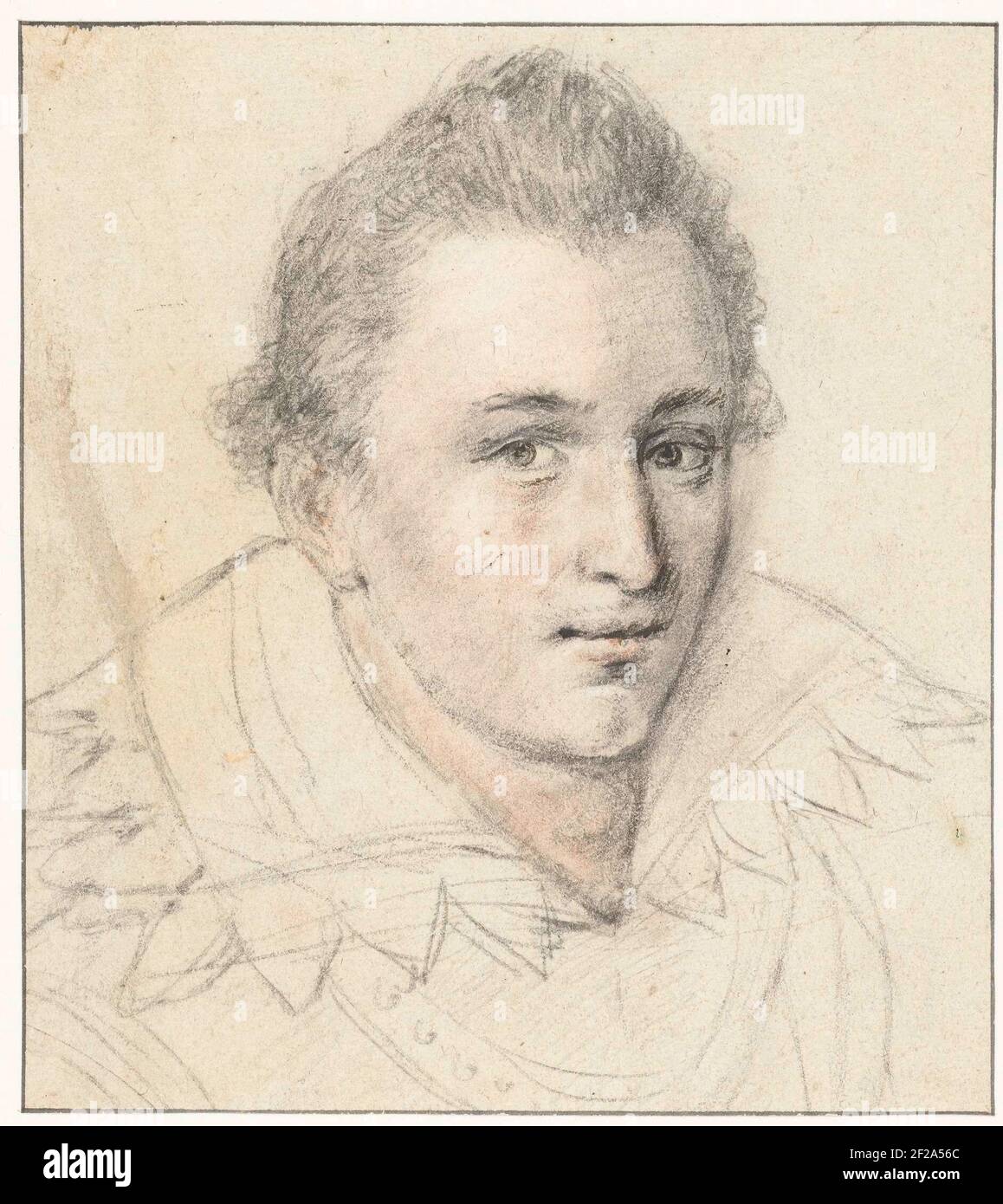 Porträt des Grafen Johan Lodewijk aus Nassau-Hadamar.Porträt des Grafen Johan Lodewijk van Nassau-Hadamar (1590-1653), Sohn oder Johan De Oude. Design für einen Druck. Stockfoto