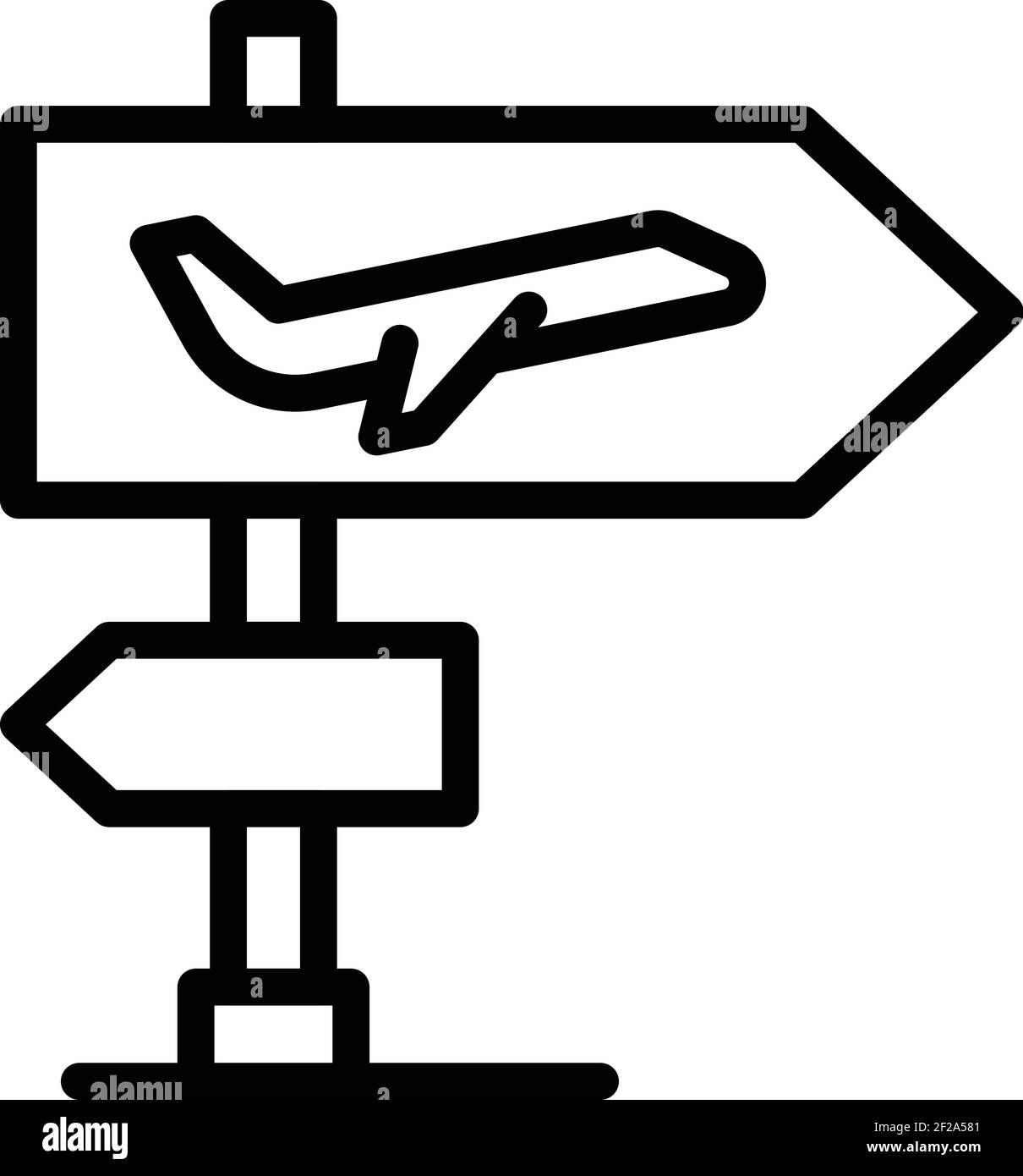 Symbol für die Abfluganzeige. Umriss Abreise Indikator Vektor-Symbol für Web-Design isoliert auf weißem Hintergrund Stock Vektor