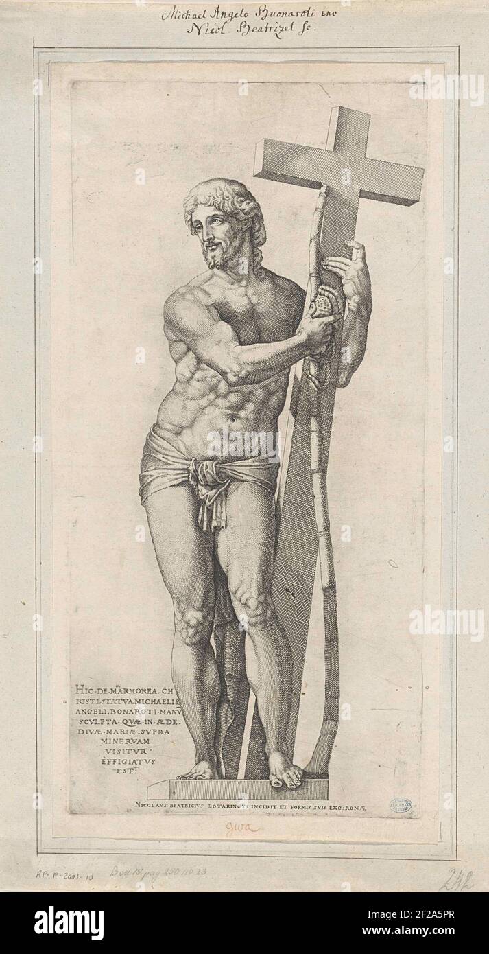 Triumphierender Christus mit cross.christ, die mit dem Kreuz in seinen Händen stehen. Stockfoto Triumphierender Christus mit cross.christ, die mit dem Kreuz in seinen Händen stehen. Stockfoto