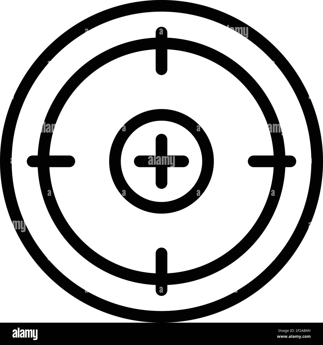 Optisches Fadenkreuz-Sight-Symbol. Outline optisches Fadenkreuz Sichtvektor-Symbol für Web-Design isoliert auf weißem Hintergrund Stock Vektor