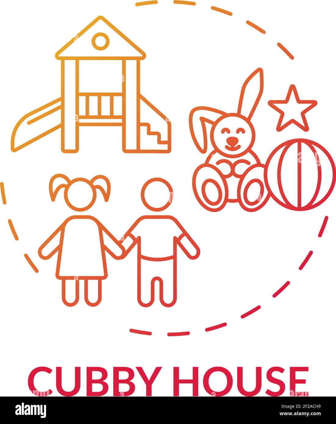 Cubby House Concept Icon Stock Vektor