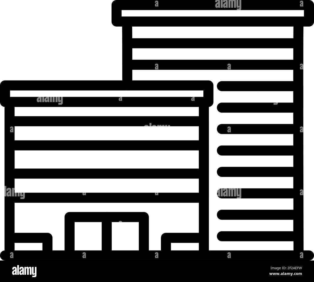 Symbol für den Baucampus. Gliederung Aufbau Campus Vektor-Symbol für Web-Design isoliert auf weißem Hintergrund Stock Vektor