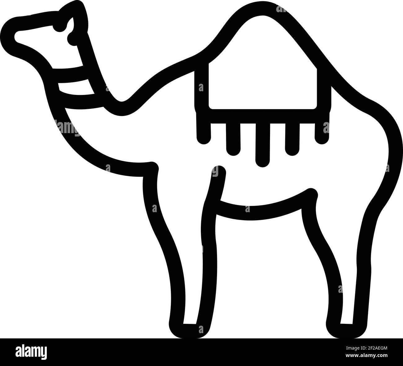 Kamelsymbol. Umriss Kamel Vektor-Symbol für Web-Design isoliert auf weißem Hintergrund Stock Vektor