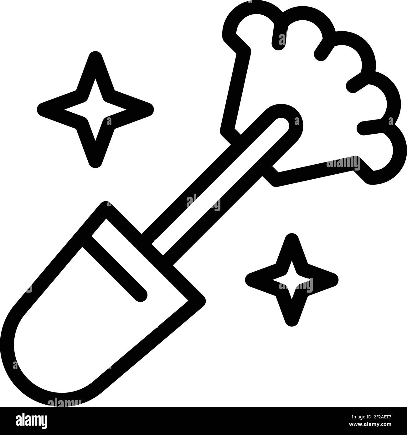 Symbol für Maniküre-Bürste. Kontur Maniküre Pinsel Vektor-Symbol für Web-Design isoliert auf weißem Hintergrund Stock Vektor