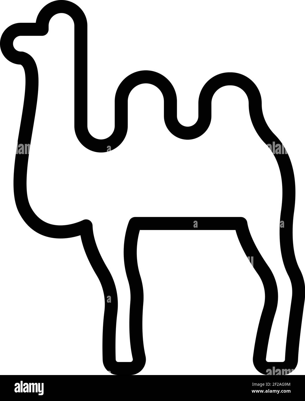 Wüstenkamel-Ikone. Umriss Wüste Kamel Vektor-Symbol für Web-Design isoliert auf weißem Hintergrund Stock Vektor