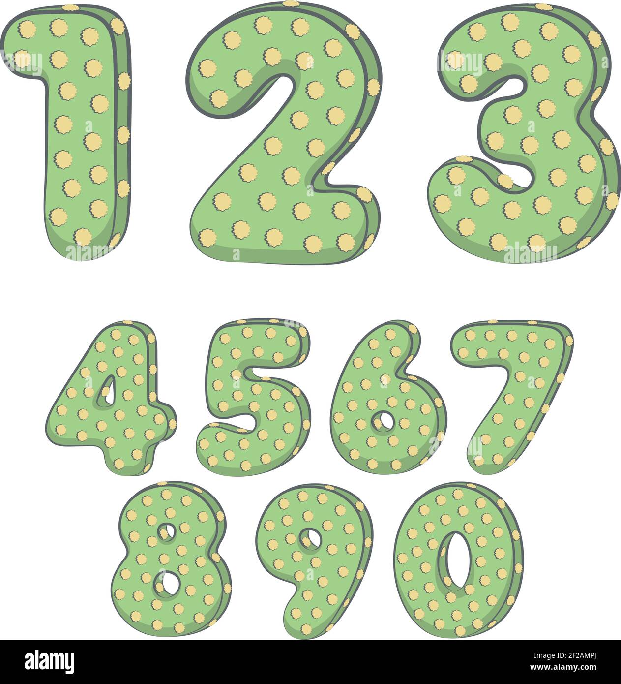 Cactus-Schrift. Isolierte Objekte auf weißem Hintergrund. Stock Vektor