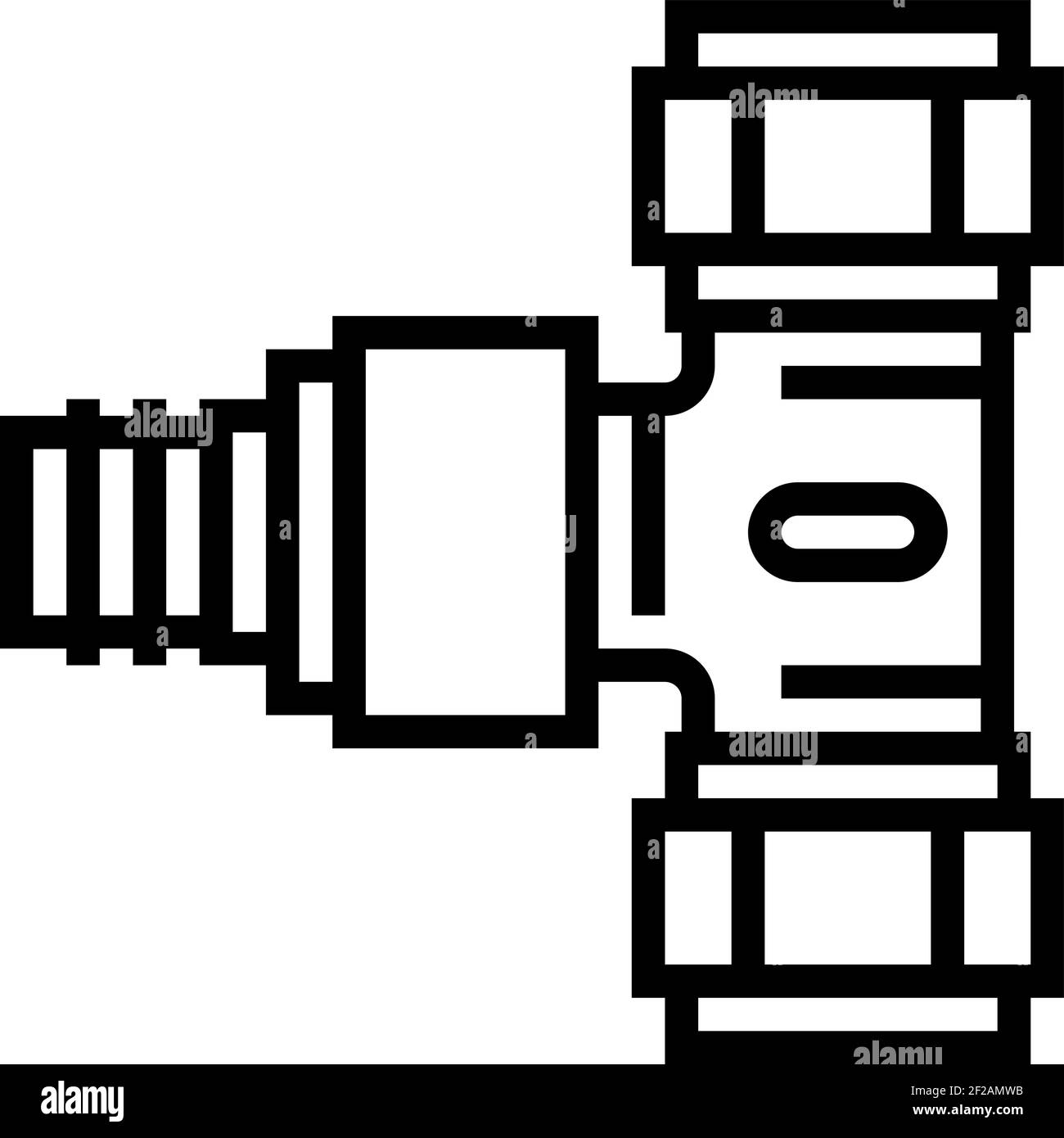 Bifurkation Rohr des Drainagesystem Linie Symbol Vektor-Abbildung Stock Vektor