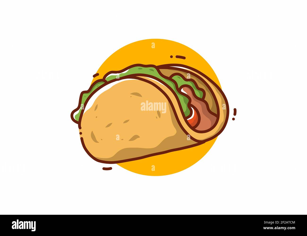 Einfache niedliche Illustration von Taco-Design Stock Vektor