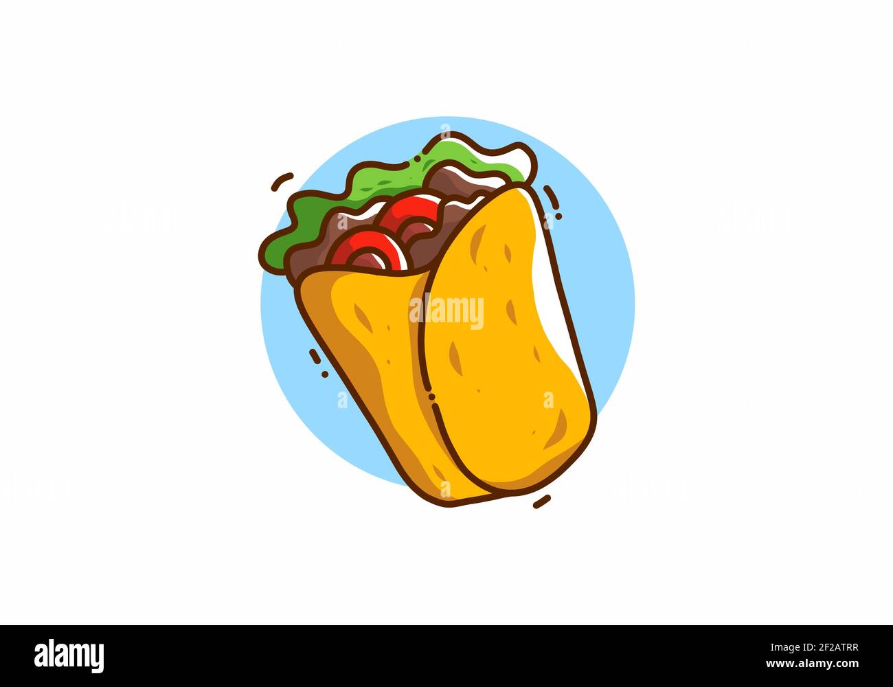 Niedliche kawaii Illustration von Kebab-Design Stock Vektor