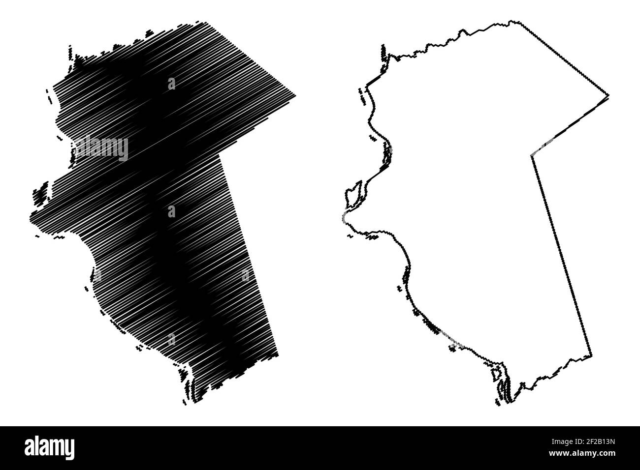 Dauphin County, Commonwealth of Pennsylvania (U.S. County, United States of America, USA, U.S., US) Kartenvektordarstellung, Scribble Skizze Dauphin m Stock Vektor