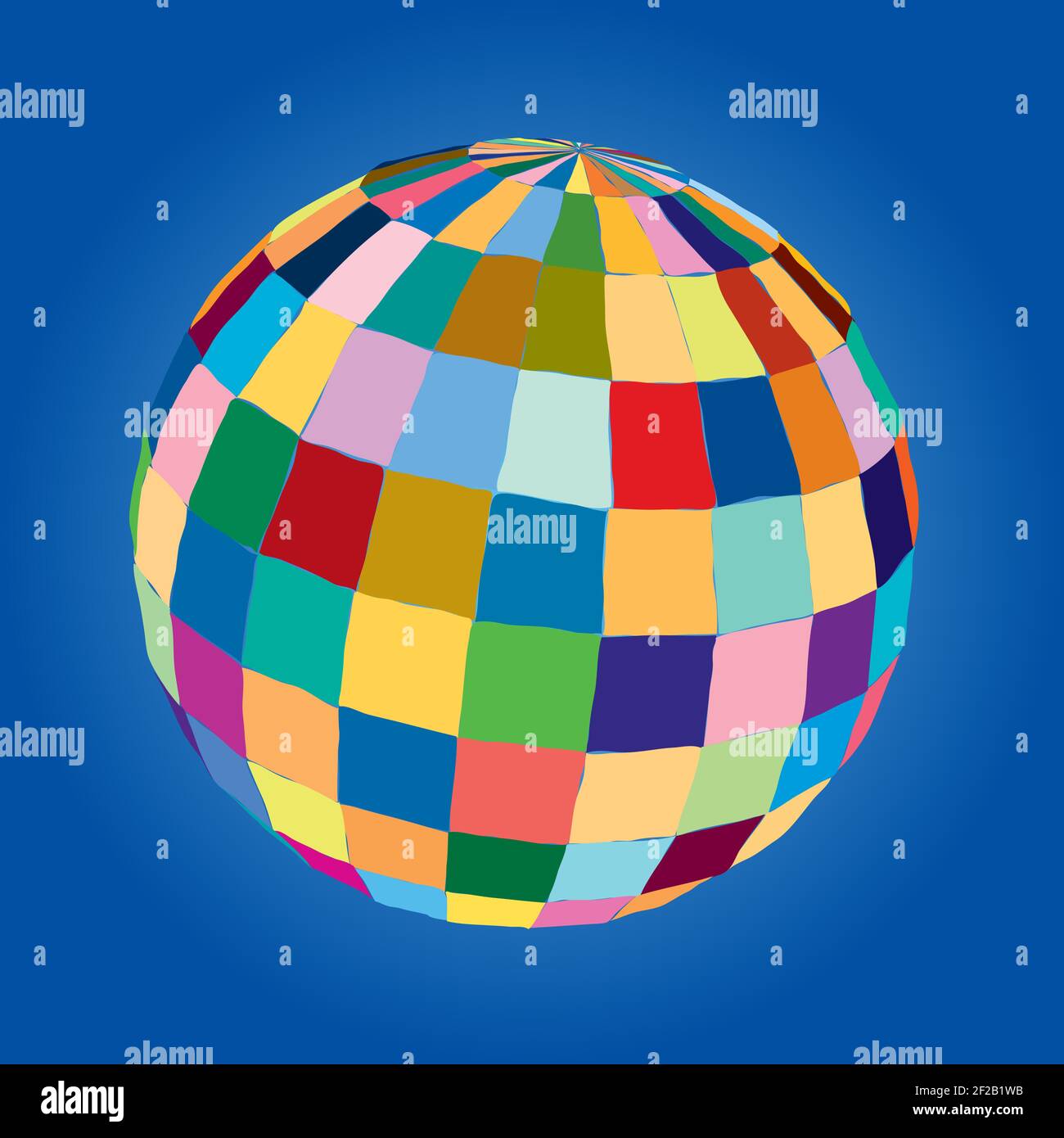 Globus mit bunten rechteckigen Gesichtern Stock Vektor