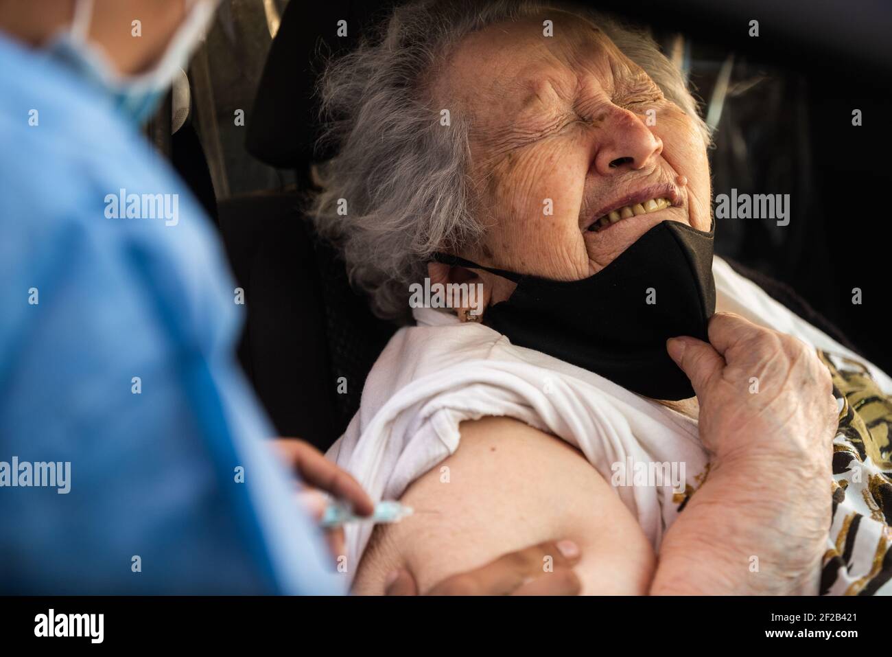 Alejo Manuel Avila/ Le Pictorium - Impfung von Erwachsenen über 80 Jahre - 09/03/2021 - Argentinien / Buenos Aires - durch den Zusammenbruch und Stockfoto