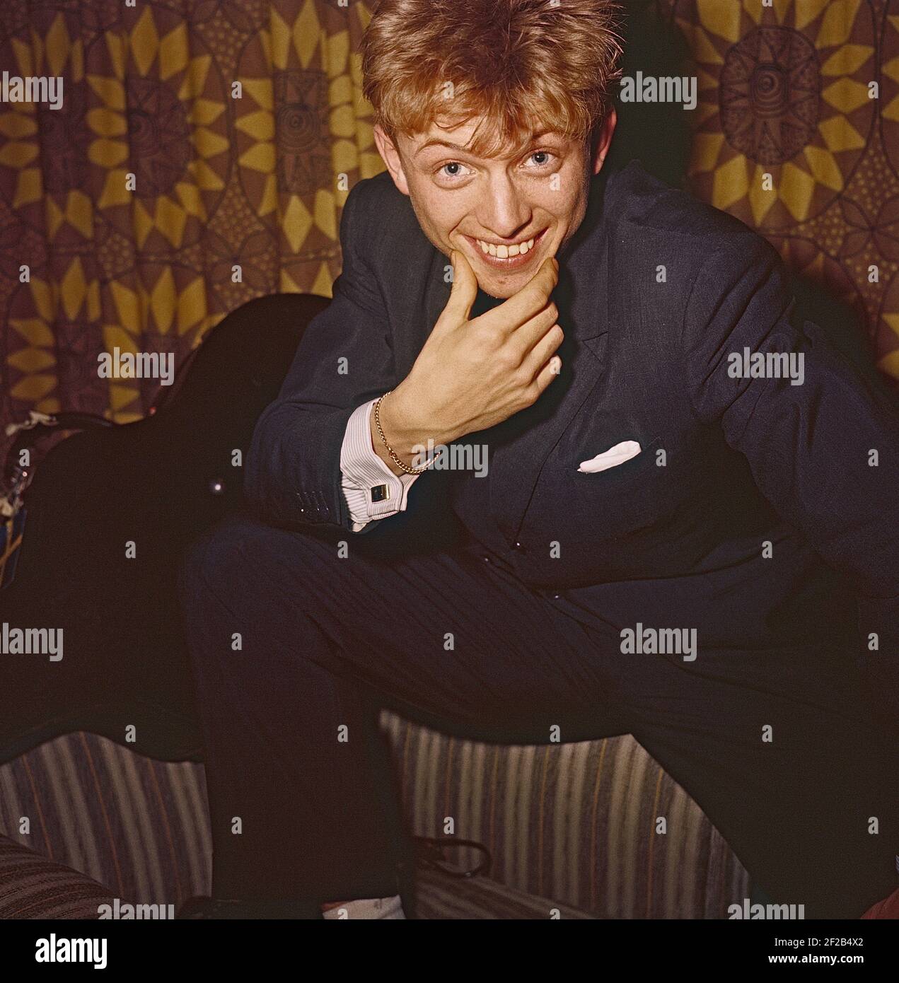 Tommy Steele. Der englische Entertainer gilt als Großbritanniens erstes Teenager-Idol und Rock and Roll-Star. Geboren im dezember 17 1936. Foto während eines Besuchs in Stockholm im Jahr 1950s. Stockfoto