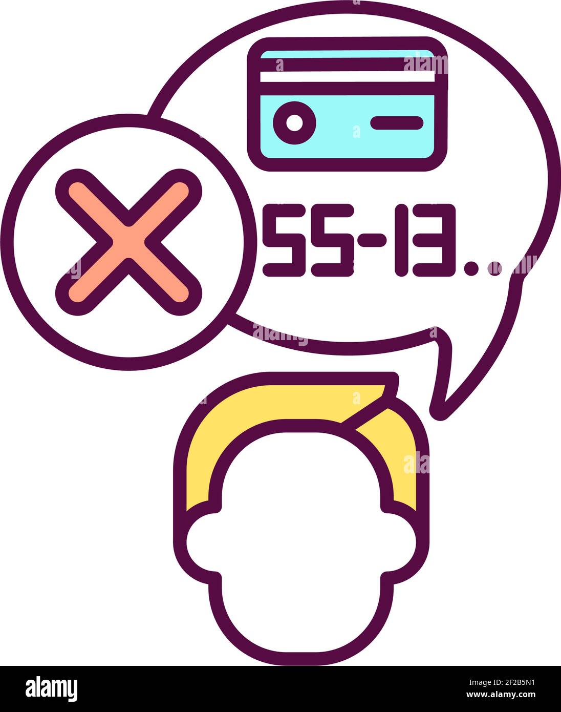 Verlust und Wiederherstellung Kartennummer RGB-Farbsymbol Stock Vektor