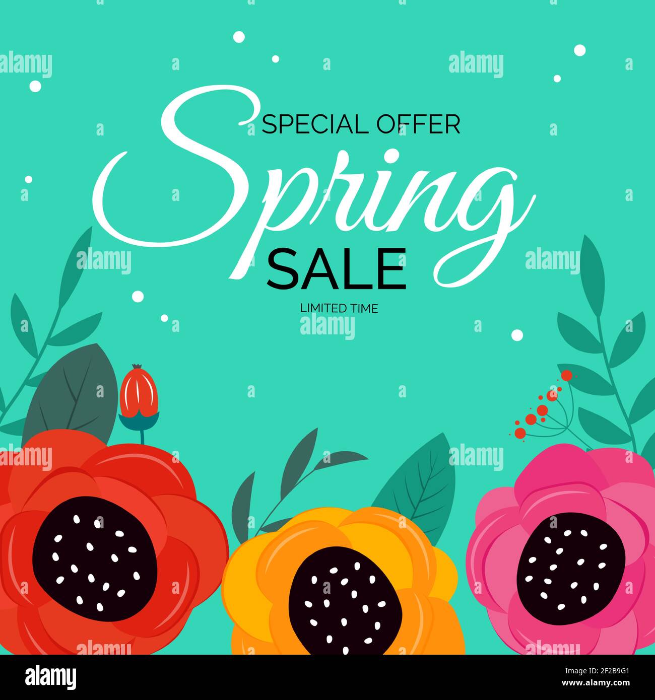 Frühling Verkauf Schönheit Natürliche Blume Hintergrund. Vektorgrafik Stock Vektor