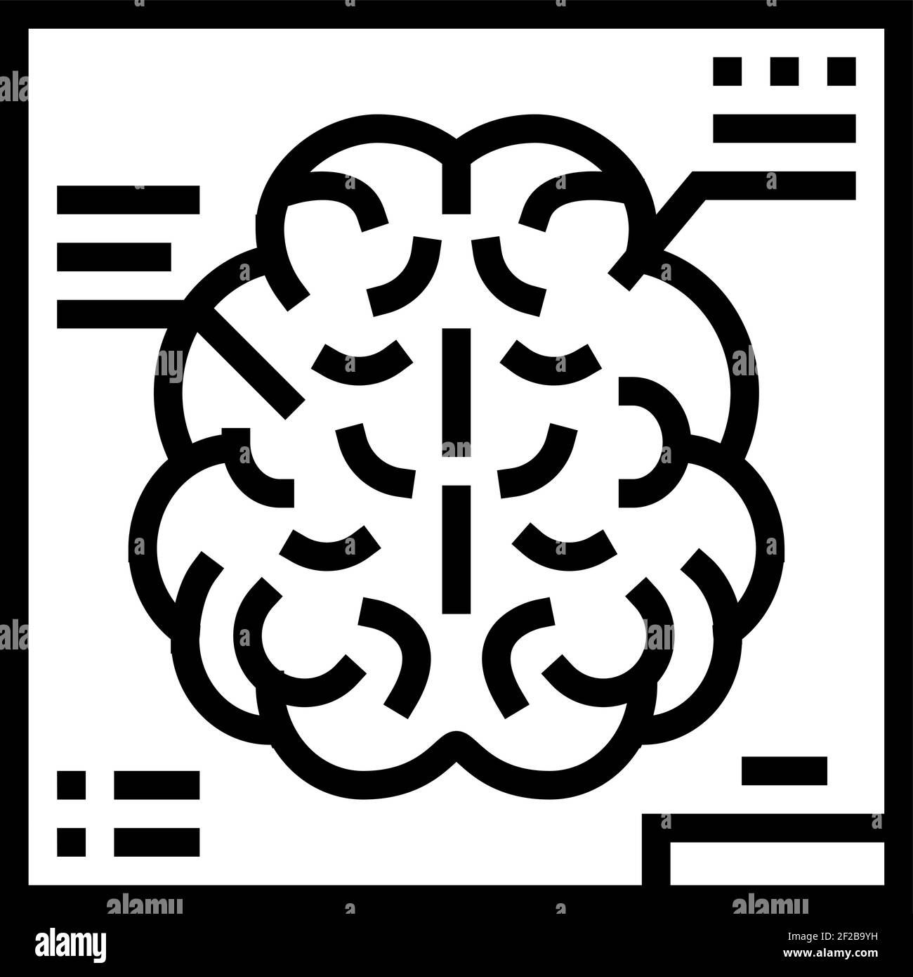 Gehirn Radiologie Erforschung Linie Symbol Vektor Illustration Stock Vektor