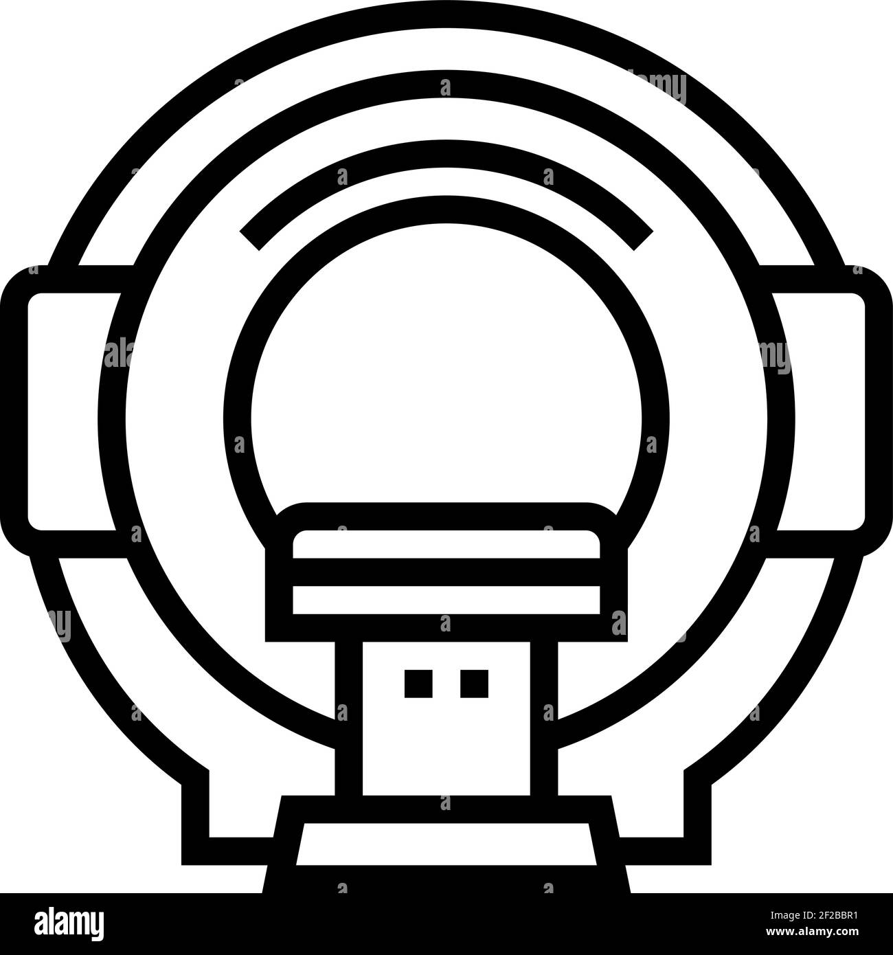 abbildung des Symbols für die linie der mrt-Radiologie-Geräte Stock Vektor