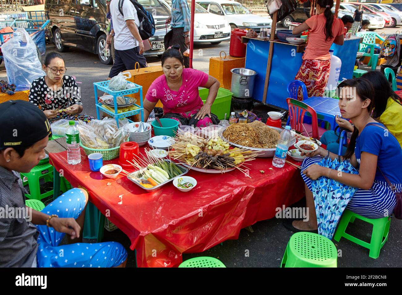 Street Food in Yangon, Myanmar Stockfoto