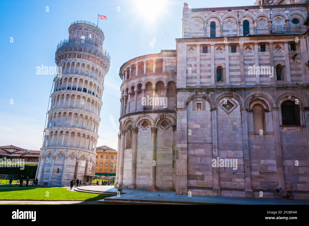 Campanile und Kathedrale von Pisa in der Toskana, Italien Stockfoto