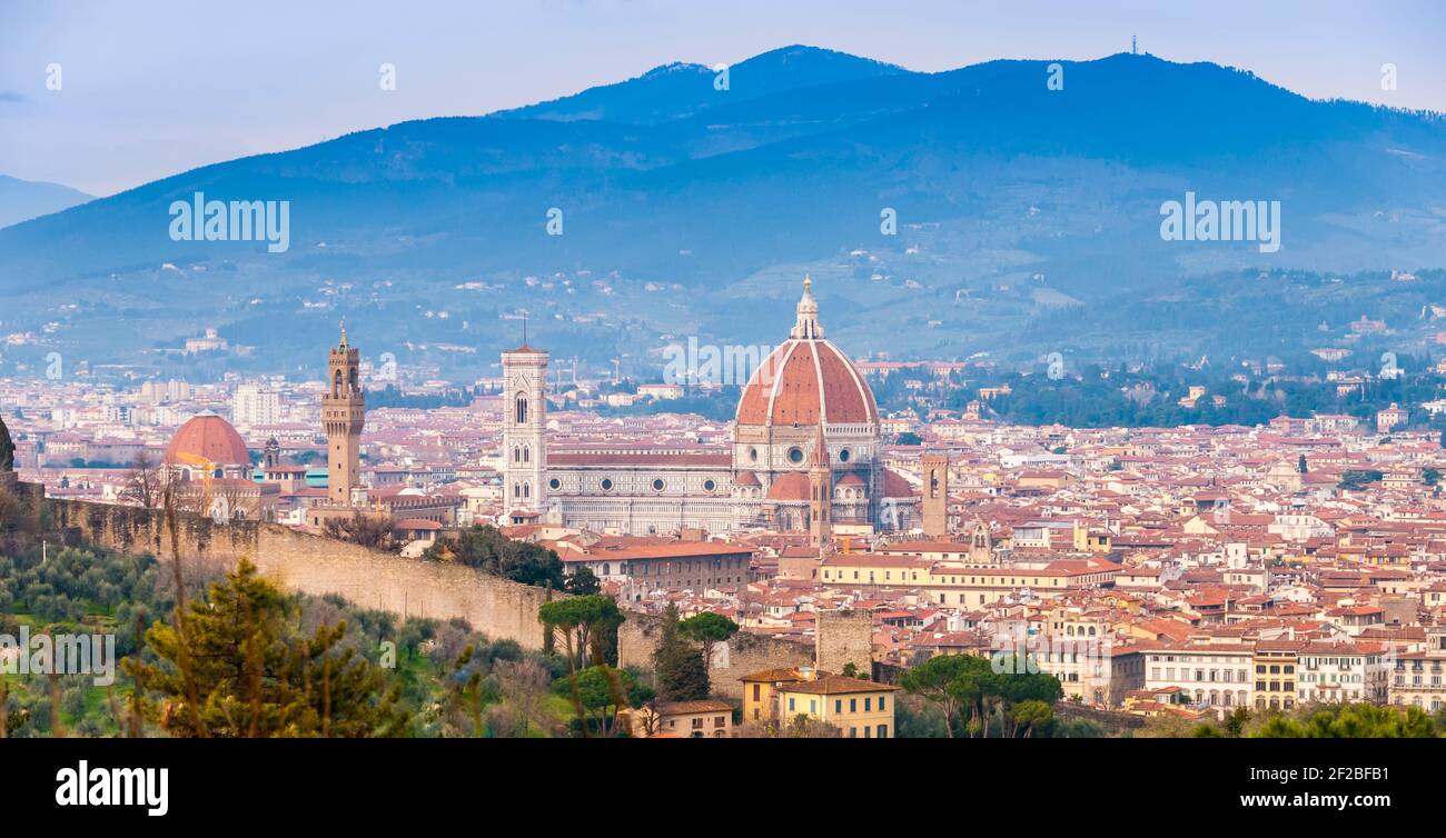 Panorama von Florenz, und der Kathedrale Santa Maria del Fiore, Toskana, Italien Stockfoto