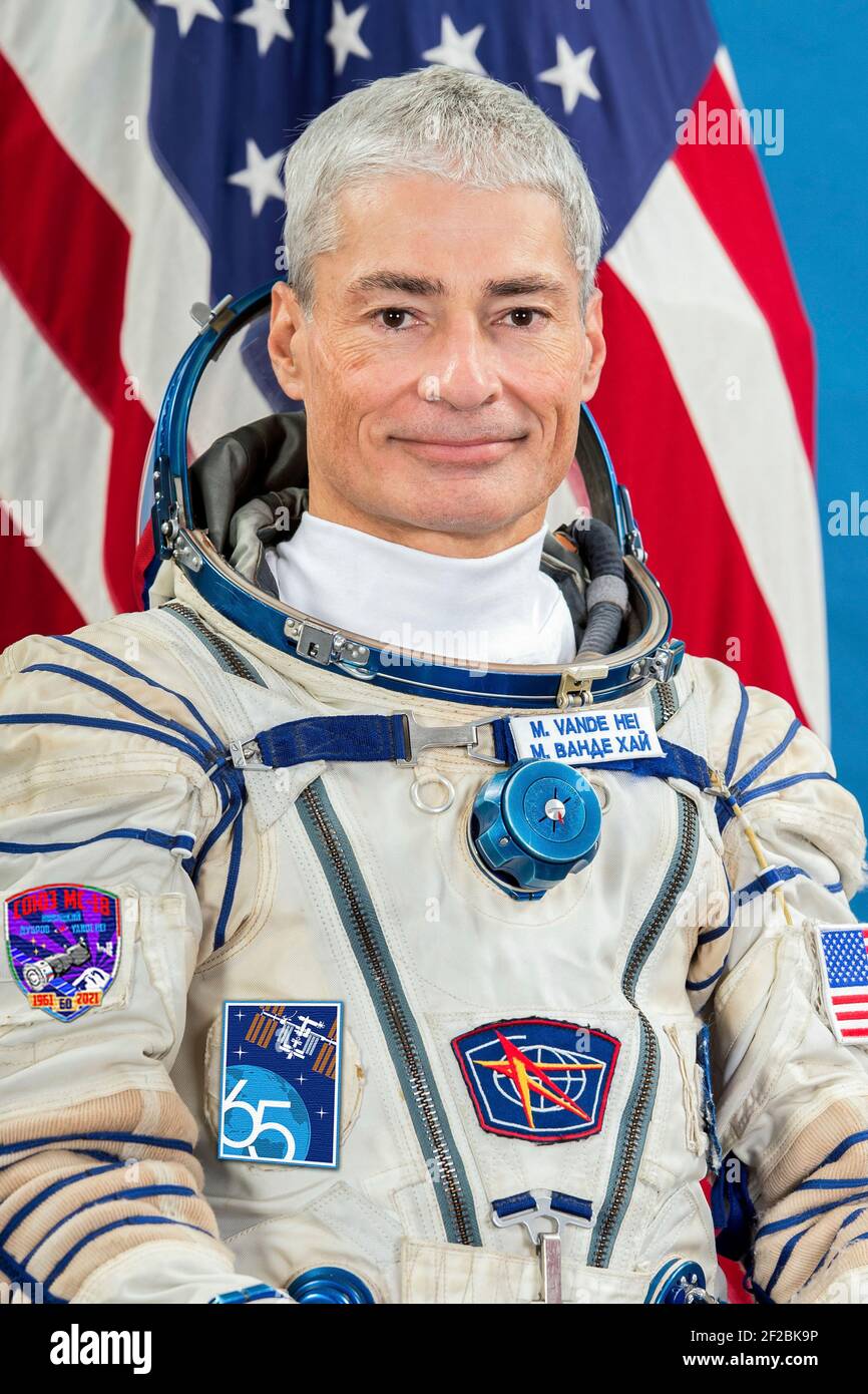 International Space Station Expedition 65 Hauptbesatzungsmitglied Mark Vande Hei von der NASA posiert für ein Porträt im Gagarin Kosmonauten-Trainingszentrum 14. August 2020 in Star City, Russland. Stockfoto