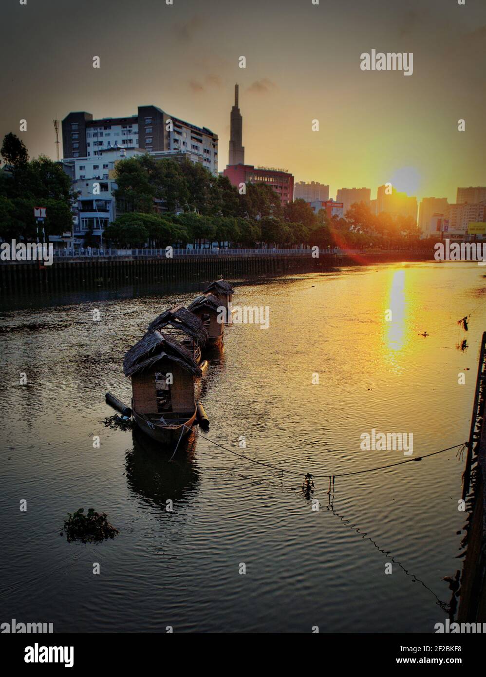 Sonnenaufgang über Saigon Stockfoto