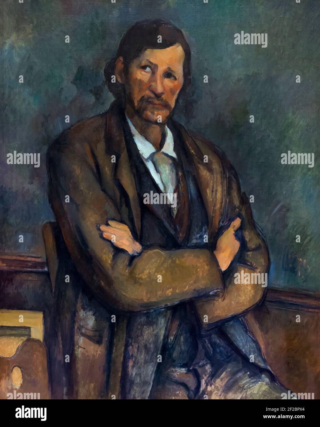Mann mit gekreuzten Armen, Homme aux bras croises, Paul Cezanne, um 1899, Solomon R. Guggenheim Museum, Manhattan, New York City, USA, Nordamerika Stockfoto