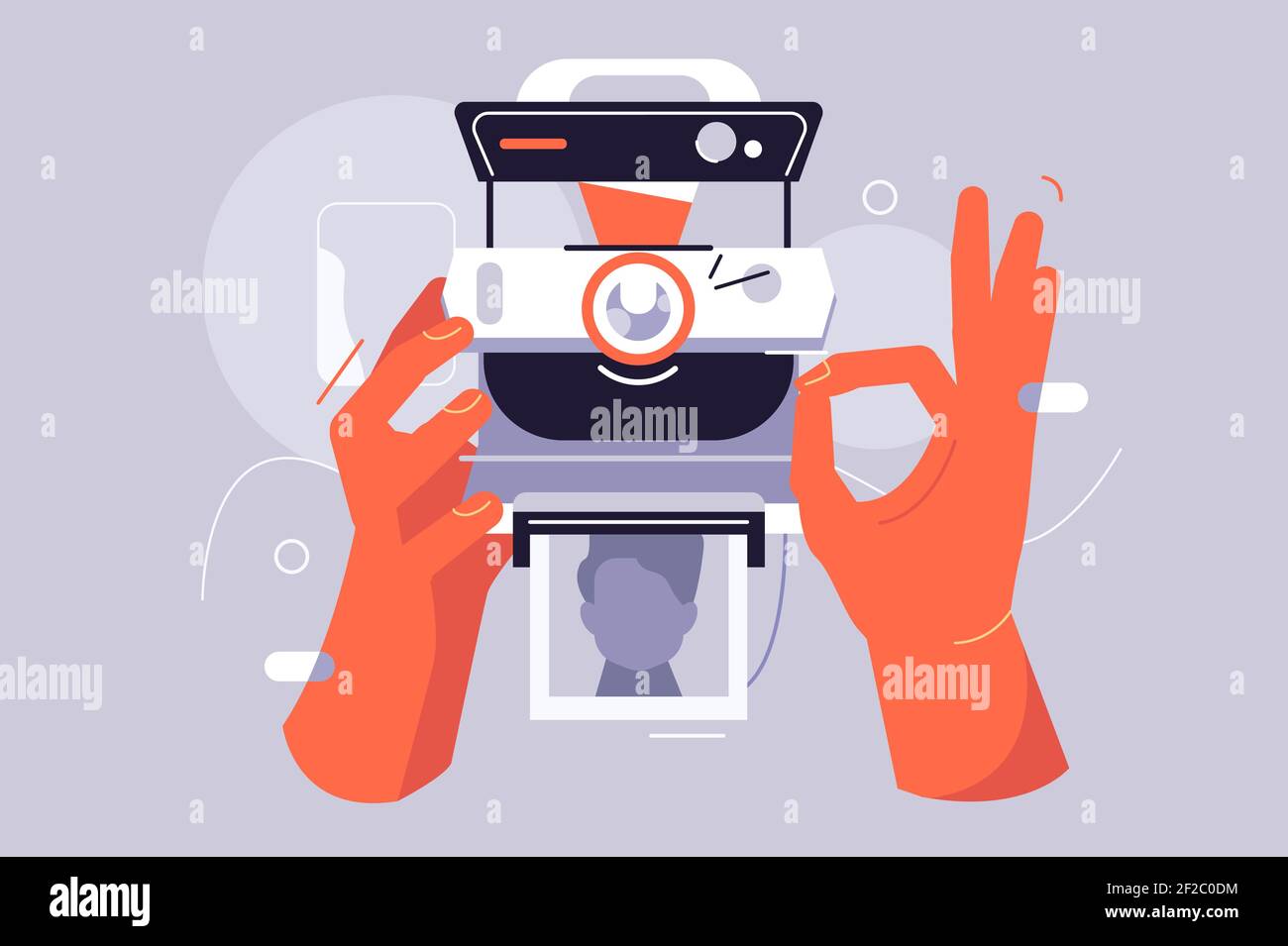 Alte polaroid-Kamera im Retro-Design Stock Vektor