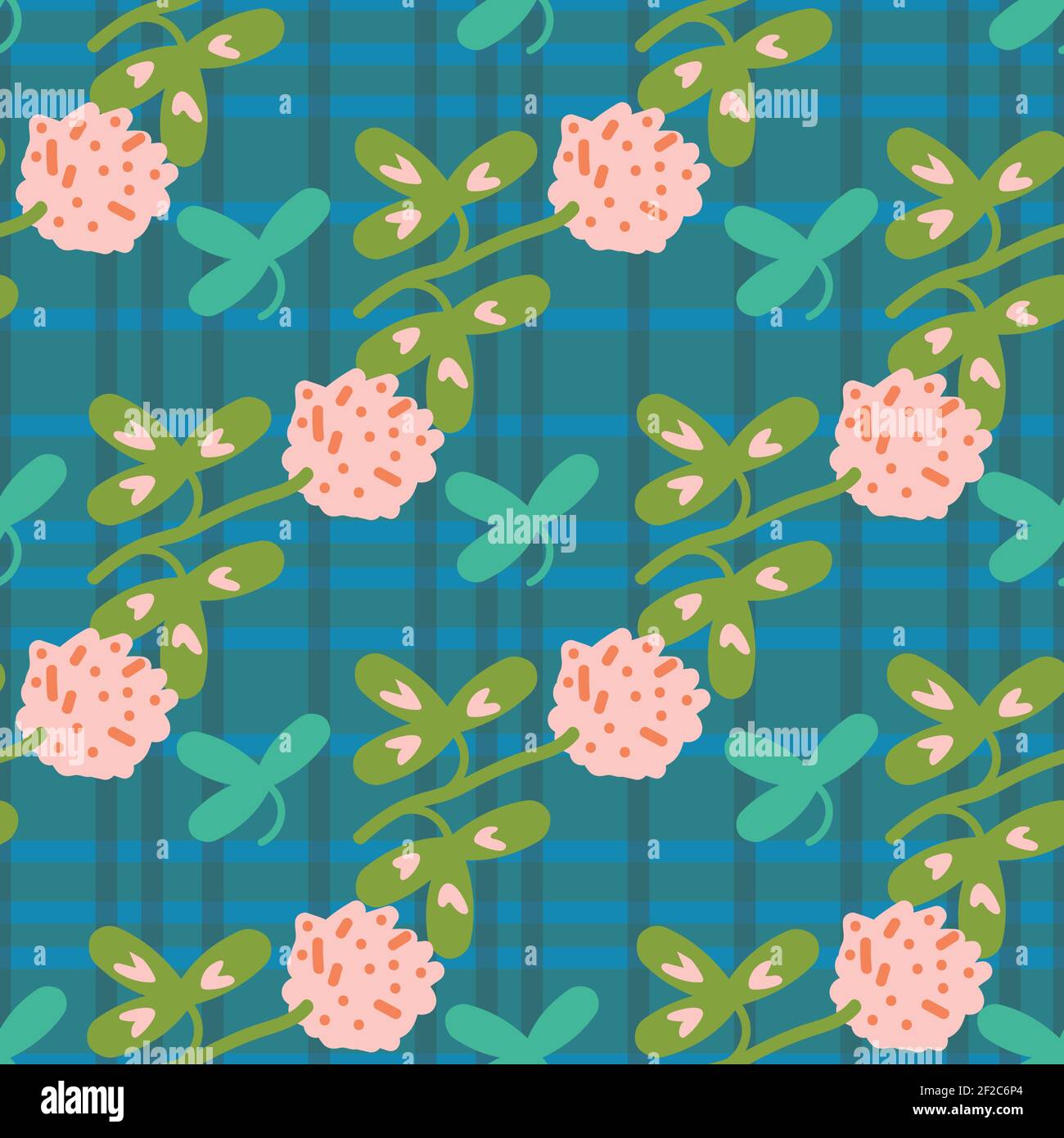 Rosa Klee Blumen nahtlose Vektor-Muster Stock Vektor