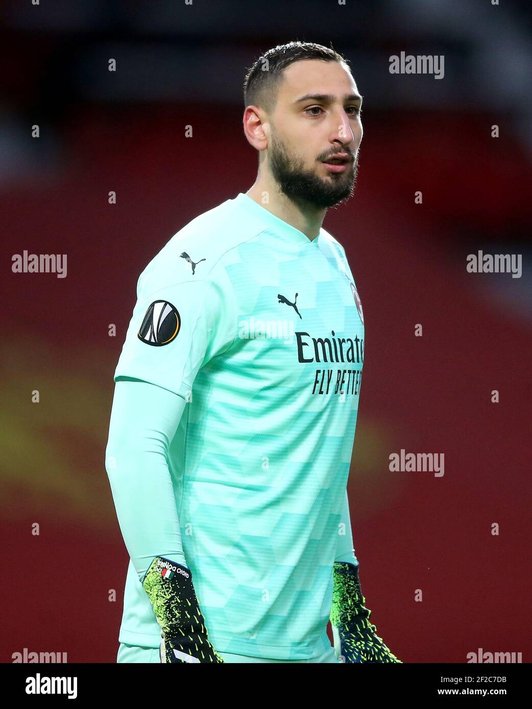 AC Mailand Torwart Gianluigi Donnarumma während der UEFA Europa League Runde sechzehn, erste Beinspiel in Old Trafford, Manchester. Bilddatum: Donnerstag, 11. März 2021. Stockfoto
