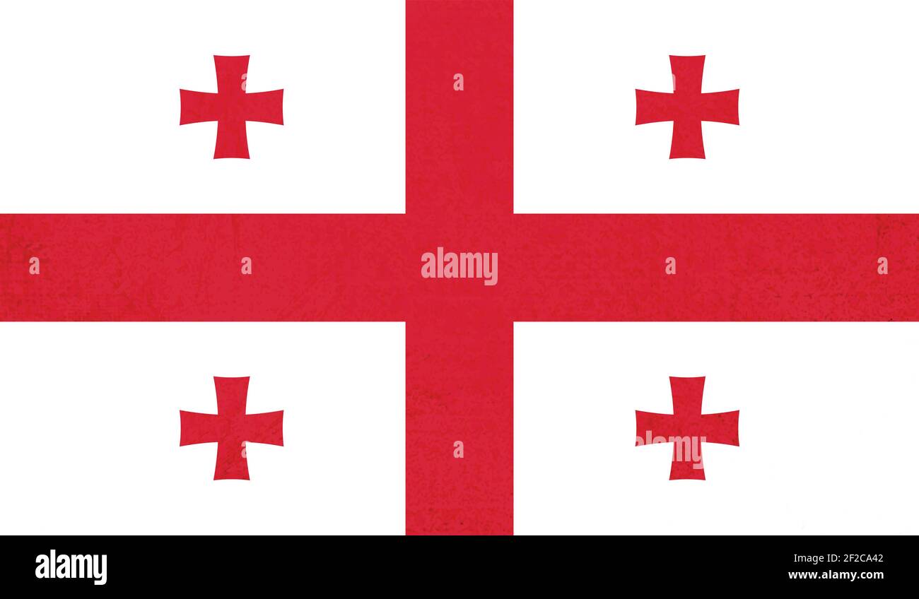 Georgische Grunge Flagge. Vektorgrafik. Grunge-Effekt kann leicht gereinigt werden Stock Vektor