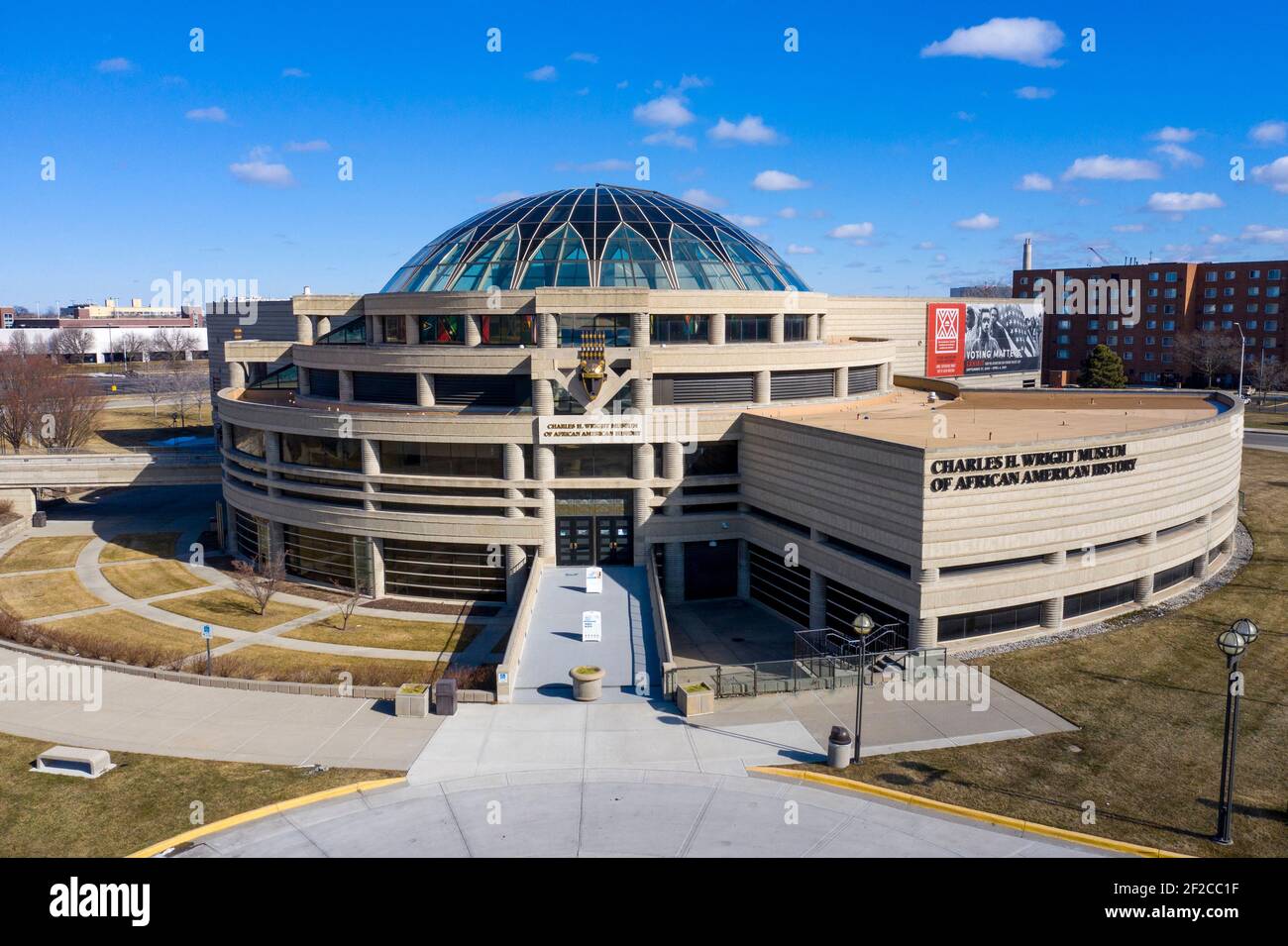 Detroit, Michigan - Charles H. Wright Museum der afrikanischen amerikanischen Geschichte. Stockfoto