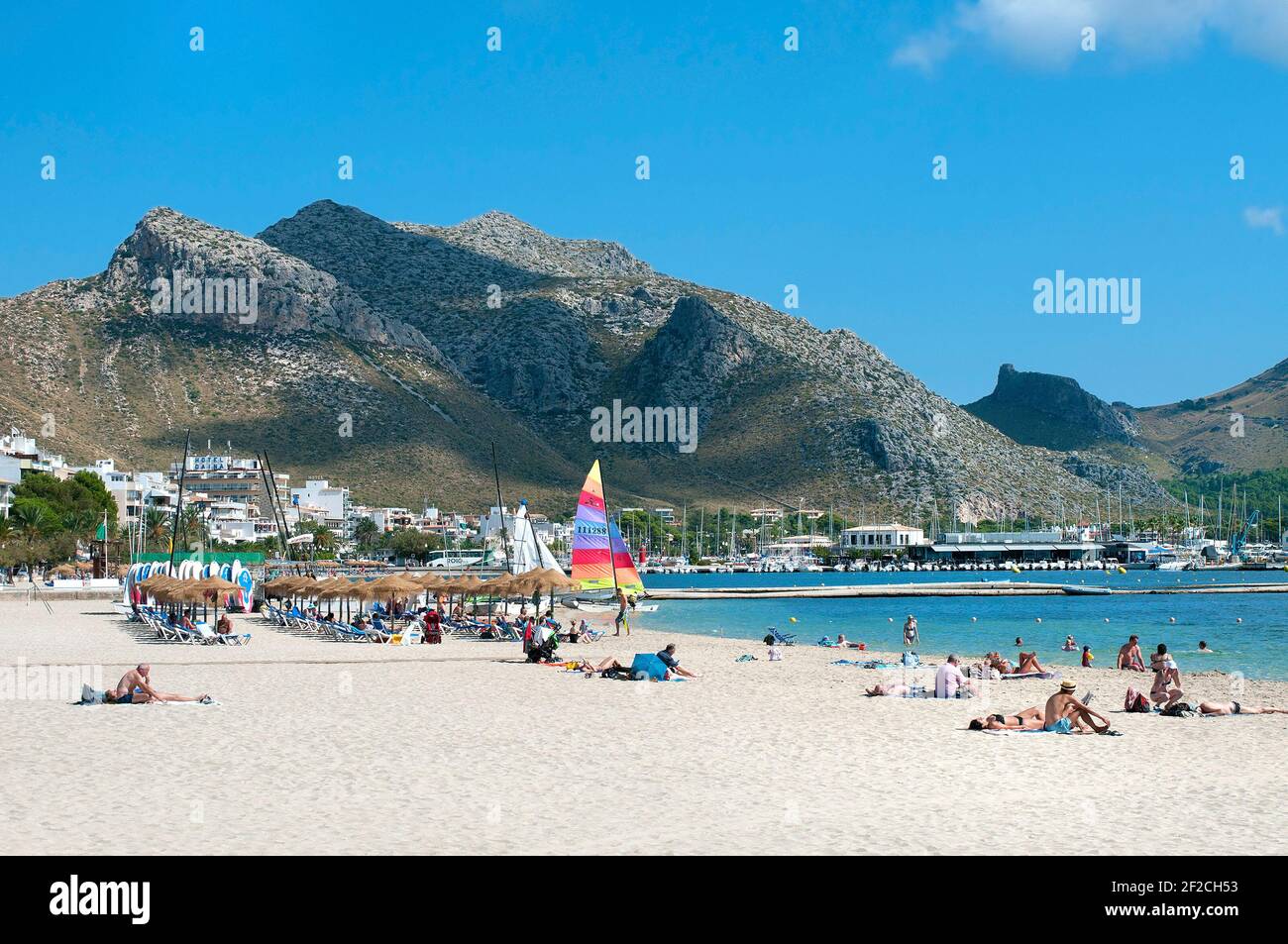 Port Pollenca Beach, Mallorca, Balearen, Spanien Stockfoto
